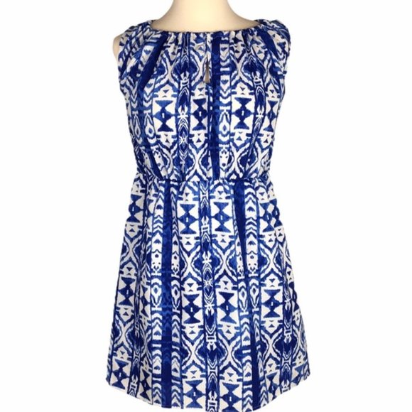Tulle Mini Dress Blue White - Picture 1 of 10